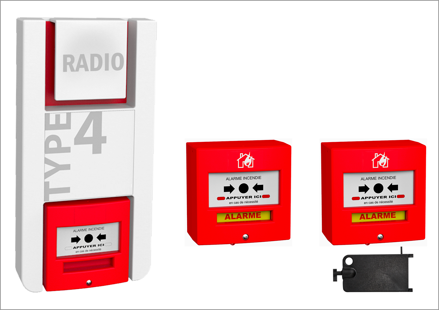 Alarme Type 4, Alarme Type 4 Autonome, Déclencheur Manuel, Alarme Radio et  à pile