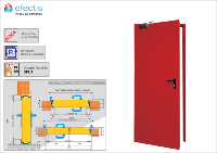 Porte Coupe-Feu Tôlée 60 Minutes - SPLIT 60' - 1 Vantail Réversible + PV Efectis