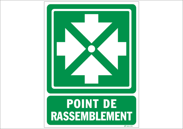 Panneau Point de Rassemblement Format A2 aluminium dibond (Extérieur)