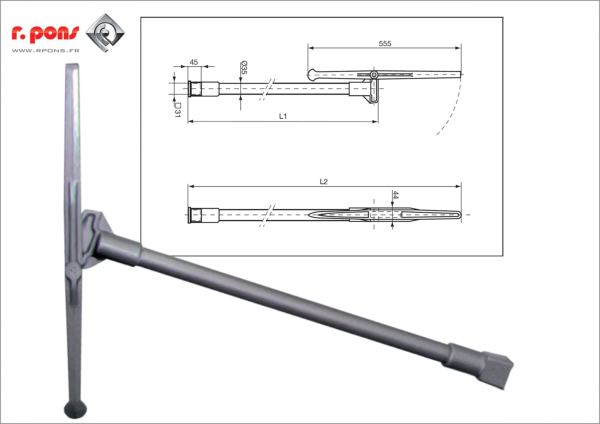 Clé de Barrage articulée Modèle Standard R PONS