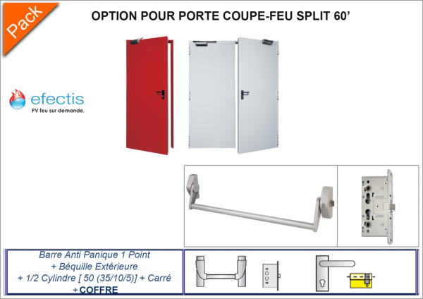 Accessoires Porte Coupe-Feu Tôlée 60 Minutes - SPLIT 60' - OPTION 2 