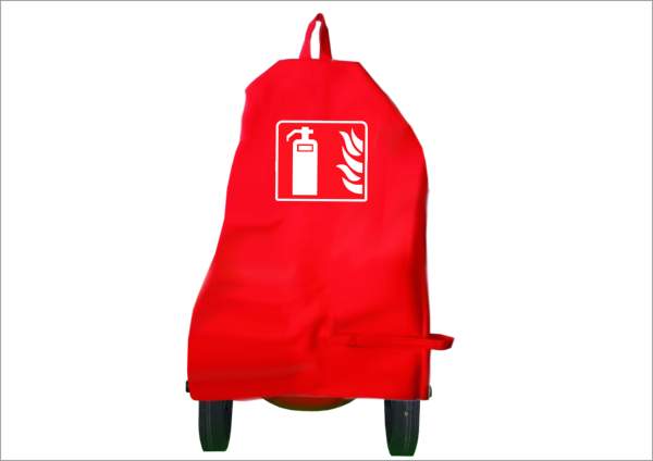 Capot De Protection Jaune Fluo Pour Extincteur Jusqu'à 50 Kg - Dimensions 94x51x46 Cm - Norme ISO 7010